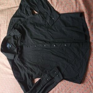 Dockers fitted dress shirt black button up size M